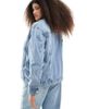 Only Curve ONLY Curve oversized denim jacket in light blue wash - 4