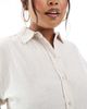 Only Curve ONLY Curve oversized shirt in cream-White - 3