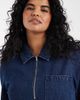 Only Curve ONLY Curve pleated denim mini dress in rinsed dark blue - 3