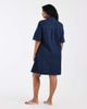 Only Curve ONLY Curve pleated denim mini dress in rinsed dark blue - 4