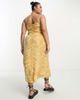 Only Curve Only Curve printed strappy midi dress in mustard-Yellow - 2