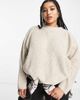 Only Curve Only Curve ribbed crew neck sweater in beige-Neutral - 1