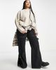 Only Curve Only Curve ribbed crew neck sweater in beige-Neutral - 4