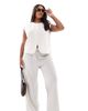 Only Curve ONLY Curve seersucker wide leg pants in ice gray - 1
