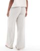 Only Curve ONLY Curve seersucker wide leg pants in ice gray - 4