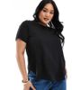 Only Curve Only Curve short sleeve blouse in black - 1