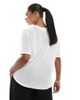 Only Curve ONLY Curve short sleeve knit top in cream-White - 4