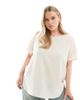 Only Curve ONLY Curve short sleeve top in cream-White - 1