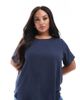 Only Curve Only Curve short sleeve top in navy - 1