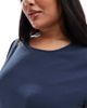 Only Curve Only Curve short sleeve top in navy - 3