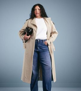 Only Curve ONLY Curve straight leg jeans in dark blue