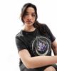 Only Curve ONLY Curve t-shirt mini dress with lotus graphic in washed black - 3