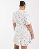 Only Curve ONLY Curve tie waist mini dress in white polka dots - 4