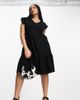 Only Curve Only Curve tiered mini dress in black - 1
