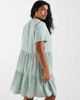 Only Curve ONLY Curve tiered mini dress in green floral print-pink - 4