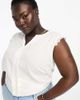 Only Curve Only Curve V-neck blouse with crochet trim in white - 1