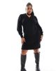 Only Curve ONLY Curve v-neck knit mini dress in black - 1