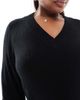 Only Curve ONLY Curve v-neck knit mini dress in black - 4