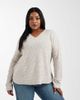 Only Curve ONLY Curve v-neck sweater in stone-Neutral - 1
