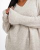 Only Curve ONLY Curve v-neck sweater in stone-Neutral - 4