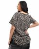 Only Curve ONLY Curve woven top in leopard print-Brown - 4