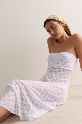 Only Hearts Only Hearts Farah Stretch Lace Midi Slip Dress