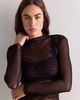 Only Hearts Only Hearts Tulle Purled Mock Neck - 1