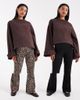 Only Maternity ONLY Maternity 2-pack flared pants in black & animal print - 1