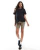 Only Maternity ONLY Maternity 2-pack jersey shorts in black and animal print - 3