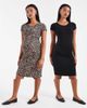 Only Maternity ONLY Maternity 2-pack short sleeve dress in black & animal print - 1