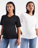 Only Maternity ONLY Maternity 2-pack T-shirts in black & white - 1