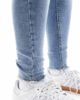 Only Maternity ONLY Maternity Blush skinny jeans with frayed hem in mid blue - 2