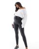 Only Maternity ONLY Maternity coated leggings in black - 1