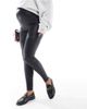 Only Maternity ONLY Maternity coated leggings in black - 2