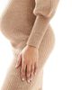 Only Maternity ONLY Maternity knit midi dress in light brown - 4
