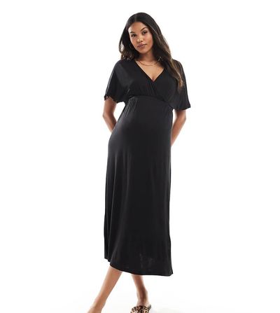 Only Maternity ONLY Maternity nursing maxi dress in black