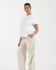 Only Maternity ONLY Maternity over the bump linen blend pants in beige-Neutral - 1