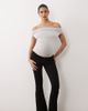 Only Maternity ONLY Maternity push-up flare jeans in black - 1