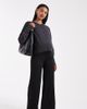 Only Maternity ONLY Maternity wide leg jersey pants in black - 1
