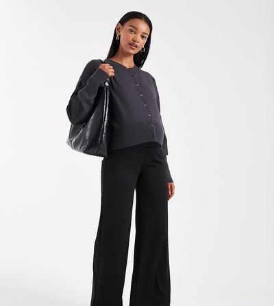 Only Maternity ONLY Maternity wide leg jersey pants in black