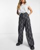 ONLY Neon & Nylon high waist straight leg jeans in black check - part of a set - 1