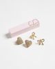 ONLY ONLY 2-pack bow & heart earrings in gold-Silver - 2