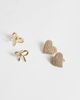 ONLY ONLY 2-pack bow & heart earrings in gold-Silver - 4