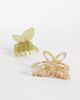 ONLY ONLY 2-pack butterfly hair clips in green & pink - 2