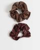 ONLY ONLY 2-pack faux leather scruchies in brown & burgundy-MULTI - 1