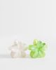 ONLY ONLY 2-pack flower hair claw clips in white & green - 1