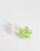 ONLY ONLY 2-pack flower hair claw clips in white & green - 3
