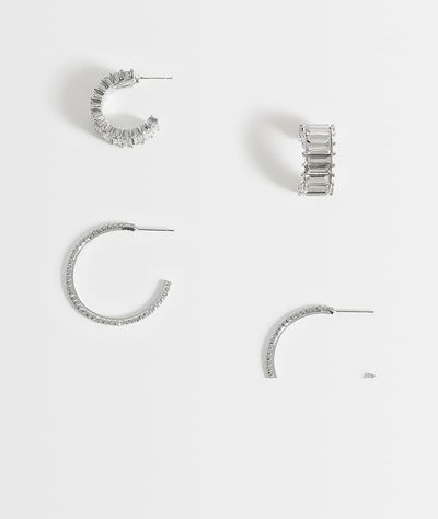ONLY ONLY 2-pack hoop earrings in silver