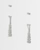 ONLY ONLY 2-pack long drop earrings in silver with studs - 1
