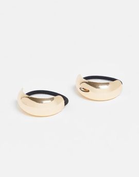 ONLY ONLY 2-pack metal round cuff hair ties in gold